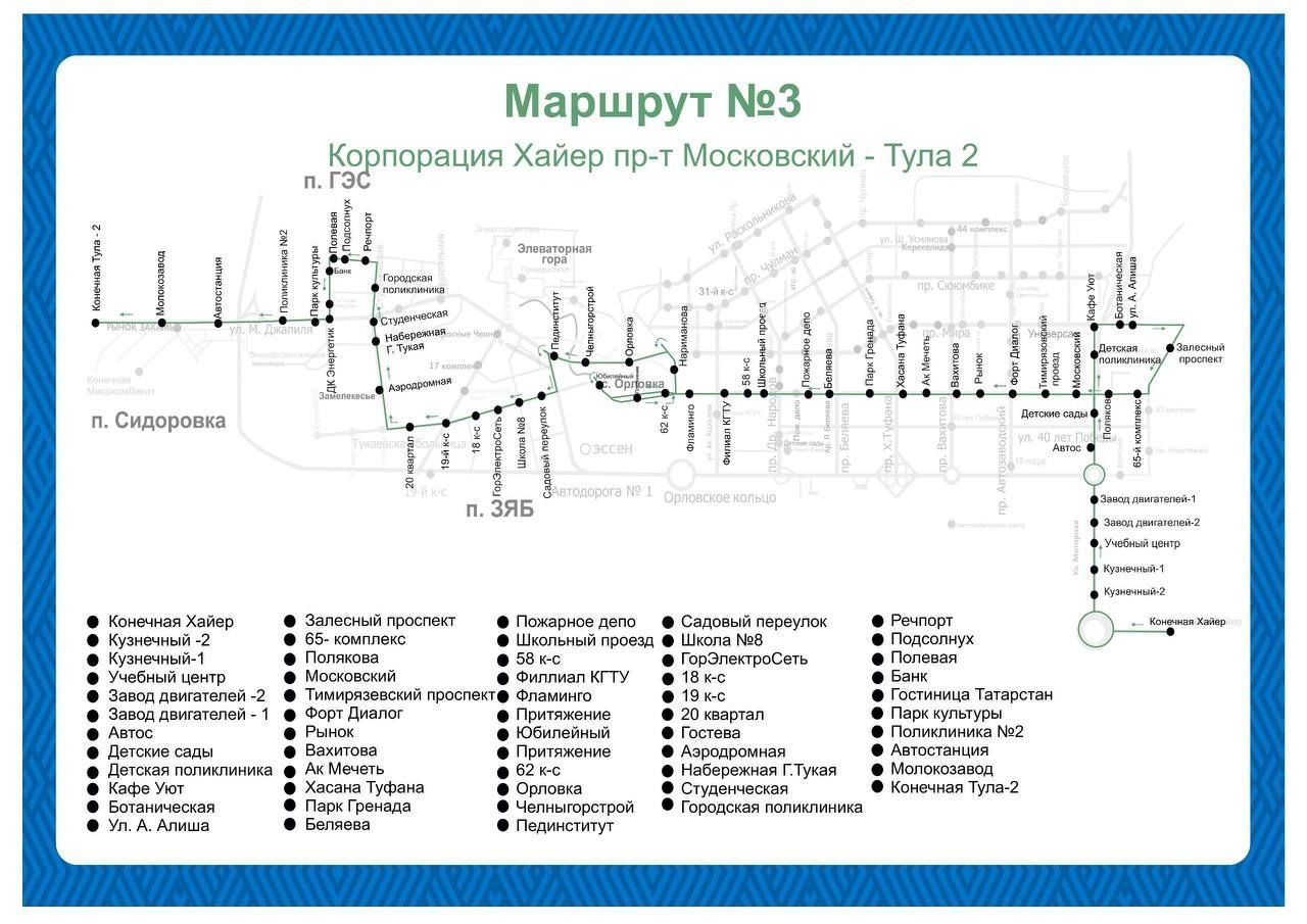 Автобусларның маршрут схемалары яңара - (фотолар)