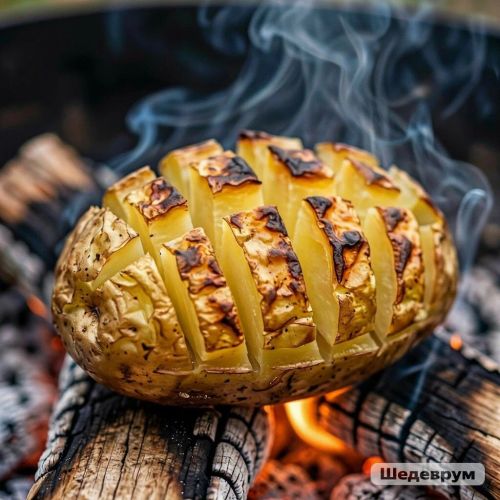 Учакта тәмле бәрәңге пешерү