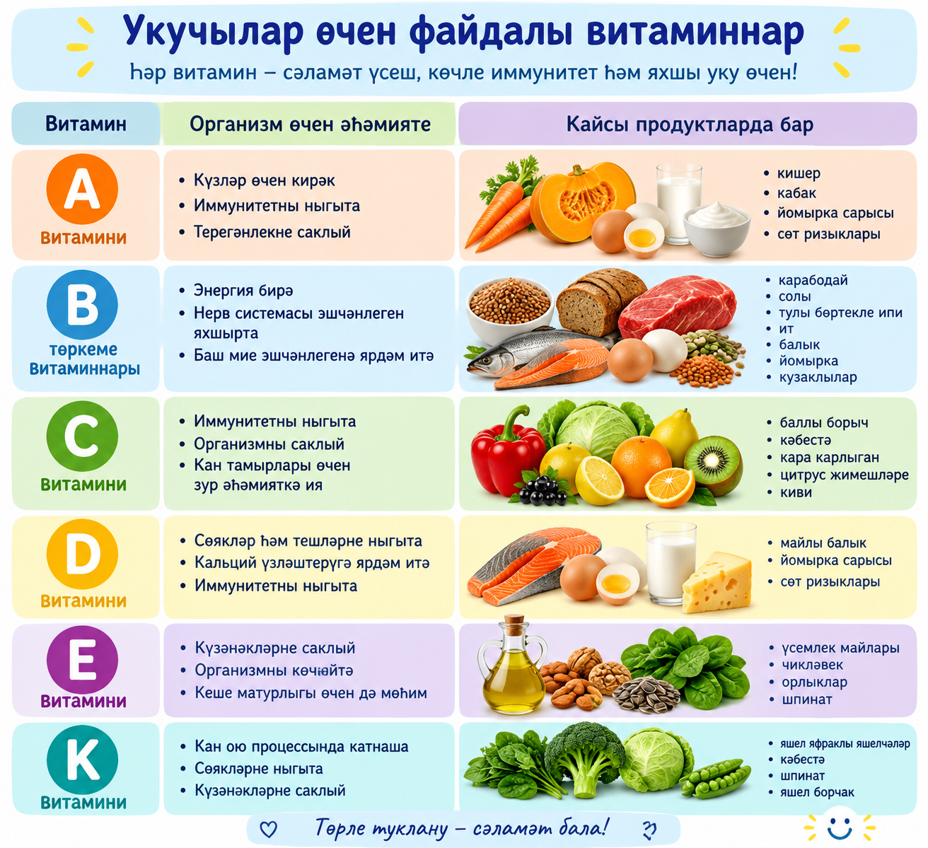 Укучылар өчен файдалы витаминнар