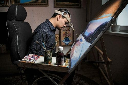 Чаллыда параличлы рәссам Ренат Мусин белән очраштылар