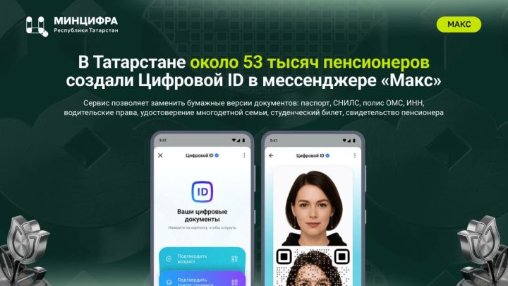 Татарстанда «Макс» мессенджерында Цифрлы ID рәсмиләштергән пенсионерлар  ике тапкыр арткан